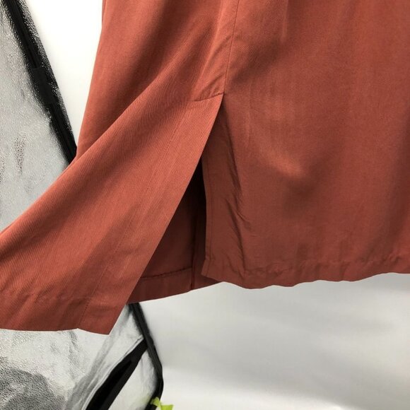 Astr The Label Lightweight Trench Coat Rust Red Tencel cardigan jacket/duster M - Picture 14 of 16
